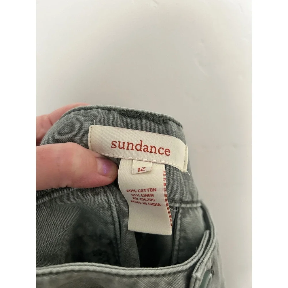 Sundance Womens Sage Green Linen Blend Pants Sz 12 - Picture 11 of 11